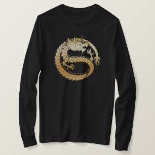 T-shirt Joyeux Chinois Lunar Nouvel An '24 Gold DRAGON fem