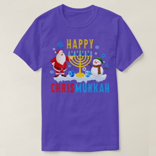 T-shirt Joyeux ChrisMukkah Joyeux Noël Bonne Hanoukka (Design devant)