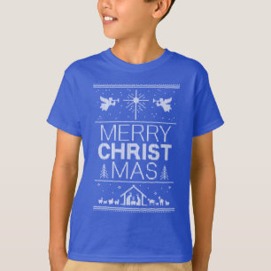 T-shirt Joyeux CHRISTmas Ugly Sweater Religieux chrétien