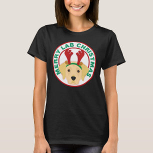 T-shirt Joyeux Christmas Yellow Lab Labrador Retriever