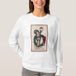 T-shirt Joyeux ChristmasKid frappant avec une guirlande