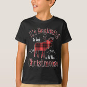 T-shirt Joyeux Christmoose Buffalo Plaid Red Moose pour Ch (Devant)