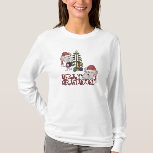 T-shirt Joyeux Christmouse avec l'arbre (Devant)