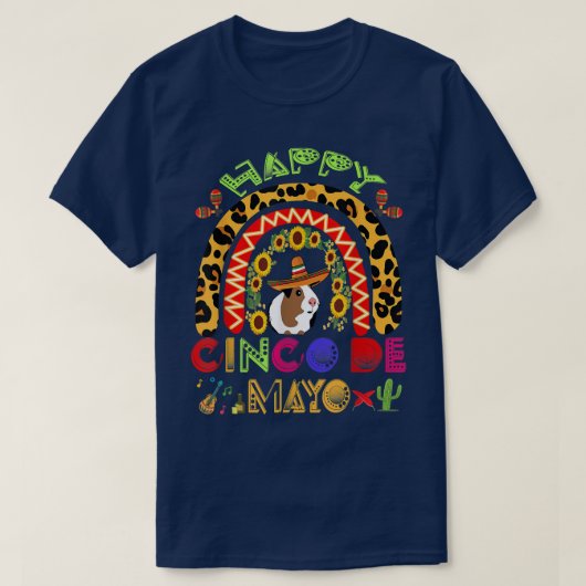 T-shirt Joyeux Cinco De Mayo Drôle Cochon De Guinée Avec S (Design devant)