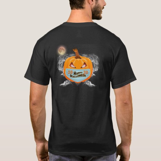 T-shirt : Joyeux Citrouille de feu d'Halloween 2020 (Dos)