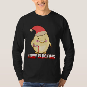 T-shirt Joyeux Cluckmas, Poulet de Noël Drôle
