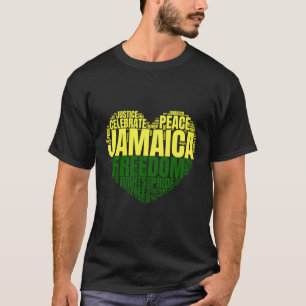 T-shirt Joyeux Coeur du Jour de l'Indépendance de la Jamaï