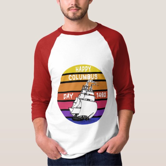 T-shirt Joyeux Columbus Day 1492 (Devant)