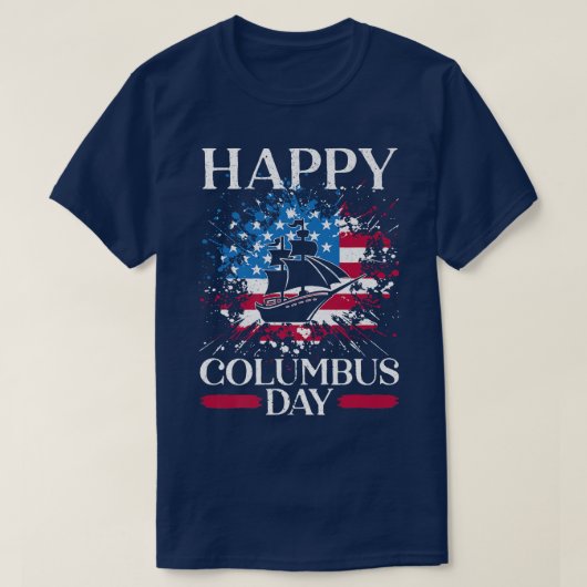 T-shirt Joyeux Columbus Day Christopher Columbus Italien N (Design devant)