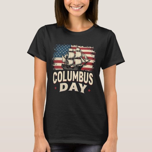 T-shirt Joyeux Columbus Day of Exploration and Reflection (Devant)