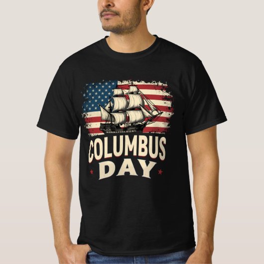 T-shirt Joyeux Columbus Day of Exploration and Reflection (Devant)