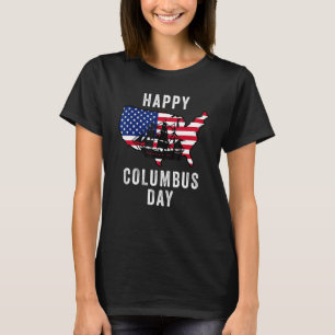 T-shirt Joyeux Columbus Day Usa Drapeau Découverte Italien