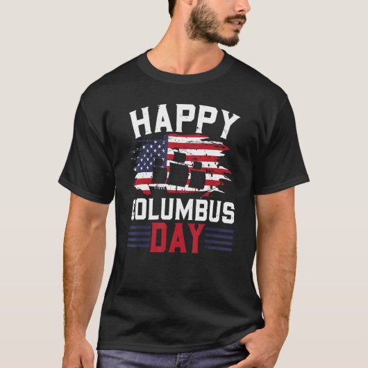 T-shirt Joyeux Columbus Day USA Navigateur Navire Christop (Devant)