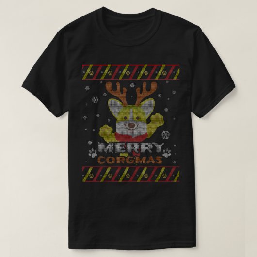 T-shirt Joyeux Corgmas Corgi laide de Noël  (Design devant)