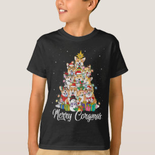 T-shirt Joyeux Corgmas Corgi Noël Arbre Fée Lumières Do