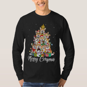 T-shirt Joyeux Corgmas Corgi Noël Arbre Fée Lumières Do