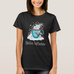 T-shirt Joyeux Costume de boisson hivernale avec bonjour W
