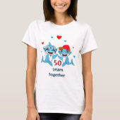 T-shirt Joyeux couple de requins (Devant)