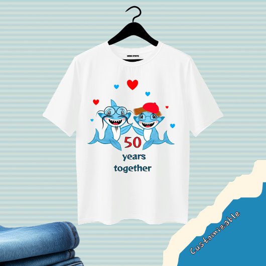 T-shirt Joyeux couple de requins