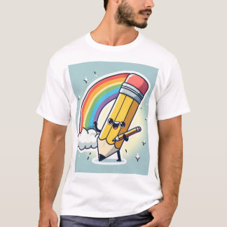 T-shirt Joyeux crayon arc-en-ciel Tee