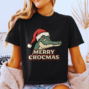 T-shirt Joyeux Crocmas – Santa Crocodile Rétro Vintage Noë