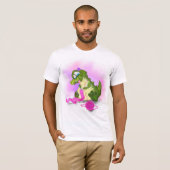 T-shirt Joyeux Crocodile Knits Écharpe rose - Peinture amu (Devant entier)