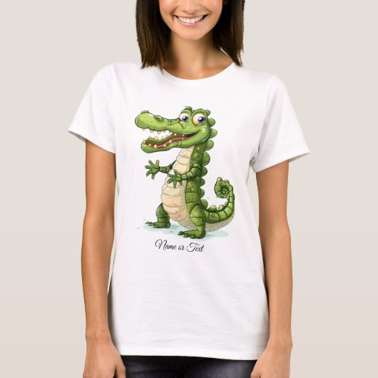 T-shirt Joyeux Crocodile Sauvage Sauvage Arbres de la Jung (Devant)