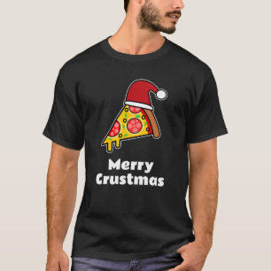 T-shirt Joyeux Crustmas FUNNY PIZA SLICE PÈRE NOËL