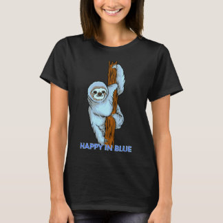 T-shirt Joyeux dans Blue Blue Sloth Hanging