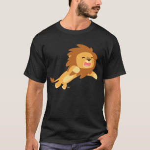 T-shirt joyeux de lion de bande dessinée