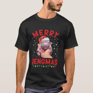 T-shirt Joyeux Dengmas Moo Deng Noël Hippo Pigmy Père Noël