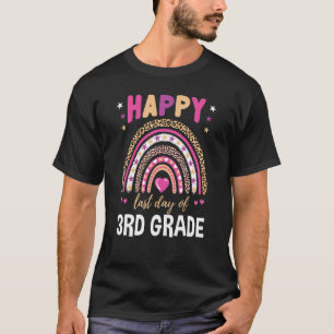 T-shirt Joyeux Dernier Jour de 3e année Leopard Arc-en-cie