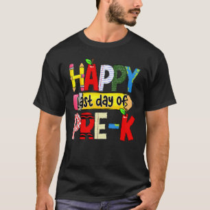 T-shirt Joyeux Dernier jour de l'école Pré k Doodle Pencil