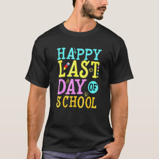 T-shirt Joyeux Dernier Jour D'École Enfants Enseignant Re