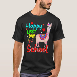 T-shirt Joyeux Dernier Jour D'École Llama Élèves Et Ensei