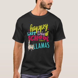 T-shirt Joyeux Dernier Jour D'École Llama Élèves Et Enseig
