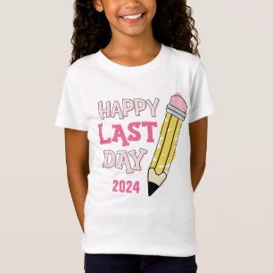 T-Shirt Joyeux Dernier Jour d'École Rose Autographe