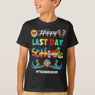 T-shirt Joyeux Dernier jour école Bye School Hello Pool Te