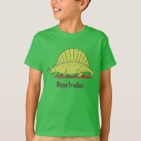 Joyeux Dimetrodon dessin animé vert dinosaure