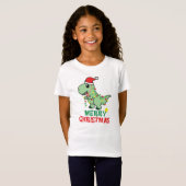 T-Shirt joyeux dinosaure de noël (Devant entier)