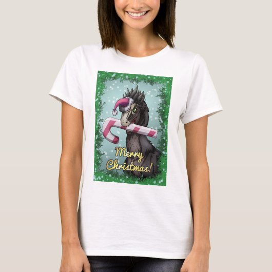 T-shirt Joyeux dinosaure de Noël (Devant)