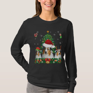 T-shirt Joyeux Dogmas Aussie Père Noël Elf Reindeer Chien
