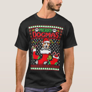 T-shirt Joyeux Dogmas Pembroke Welsh Corgi Chien Laid Noël