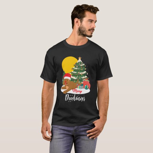 T-shirt Joyeux Doodmas Drôle Noël Labradoodle Doodle L (Devant entier)
