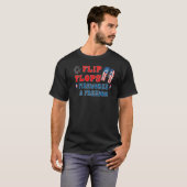 T-shirt Joyeux Drapeau 4 juillet Usa Flip Flops Feu d'arti (Devant entier)
