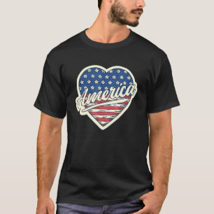 T-shirt Joyeux drapeau américain 4 juillet États-Unis corr