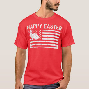 T-shirt Joyeux Drapeau américain Bunny de Pâques