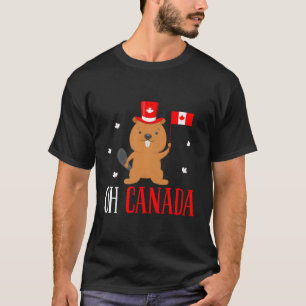 T-shirt Joyeux drapeau canadien de la marmotte