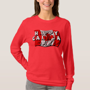 T-shirt Joyeux drapeau de la fête du Canada avec drapeau c