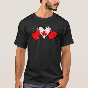 T-shirt Joyeux drapeau du coeur de la fête du Canada Canad